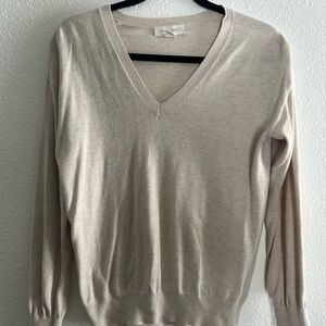 Treasure & Bond V-Neck Sweater in Light Beige